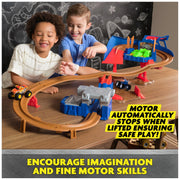 Monster Jam, Supercharge Speedway Playset, Megalodon and El Toro Loco Die-Cast Monster Trucks, Light Up World Finals Track Kids Toys for Boys Ages 3 and Up
