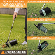Neater Pet Brands Lift N’ Bag 2.0 Dog Pooper Scooper with Bag Attachment & 22" Pole for Small to Large Dogs, New & Improved Design, 15 Refill Bags, Heavy Duty Dog Poop Scooper for Yard, One-Hand Use