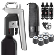 Coravin Timeless Six Plus Wine Preservation System - By-the-Glass Wine Saver - Wine Aerator, 3 Pure Argon Capsules, 6 Screw Caps, Clearing Needle & Carry Case - Silver